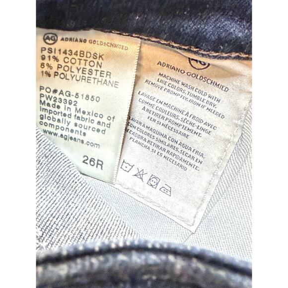 AG Adriano Goldschmied Prima Mid-Rise Cigarette Jeans Blue Dusk Size 26 NWT - Picture 7 of 8